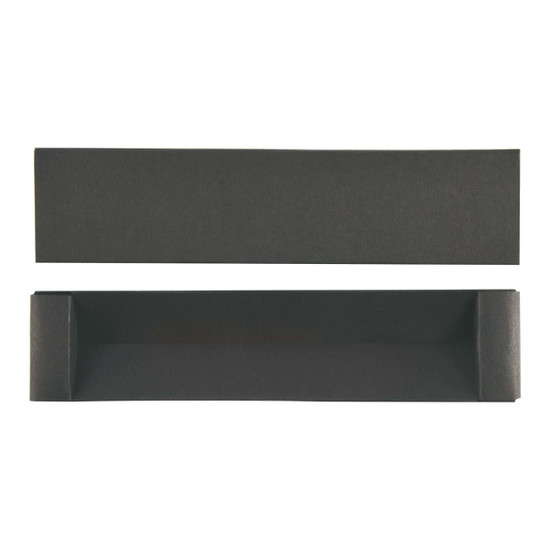 A black pen box, featuring a two-part design with a detachable lid.