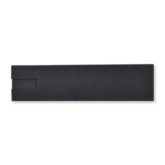 A sleek black eco pen, designed for writing with a stylus tip, presented in a minimalist packaging.