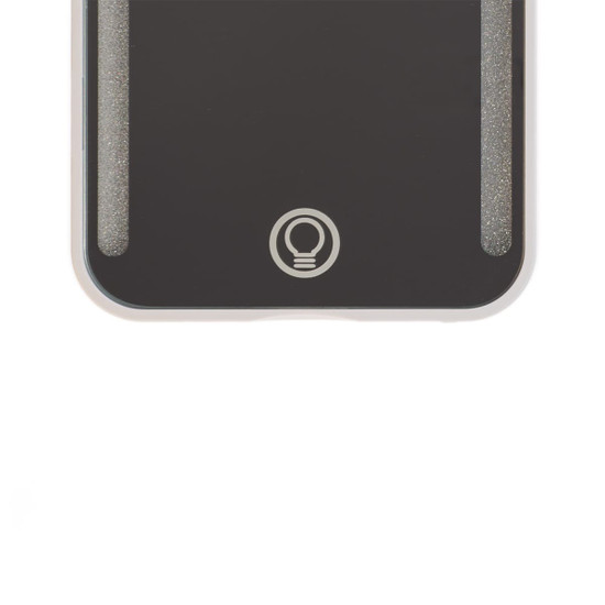 A LED Compact Mirror featuring a sleek black design with subtle lighting elements.