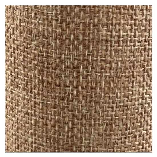 A drink bottle with a textured natural fibre exterior in shades of brown. The bottle features a logo.