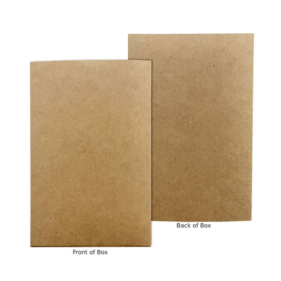A brown cardboard box featuring both the front and back views, with a simple design and no additional branding visible.