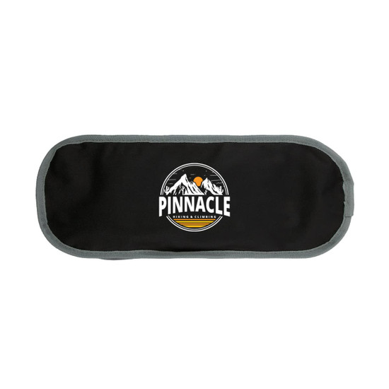 A black pouch with a grey trim, featuring a logo that includes mountains and the word "PINNACLE".