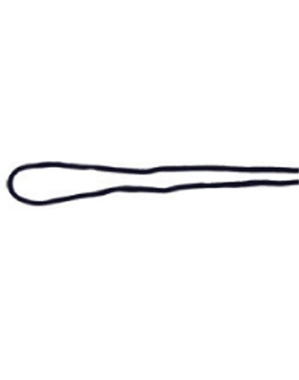 A black chin strap break-away clip, featuring a simple elongated design with a loop at one end.