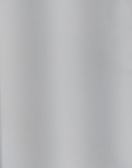 A light blue men's dobby striped taped long sleeve button-up shirt with a logo.
