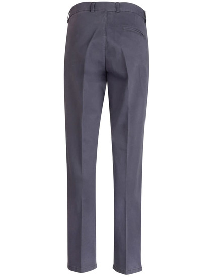 Ladies' Boston Chino Pants in grey, featuring a classic cut and a logo on the back pocket.
