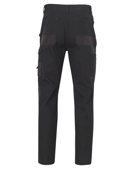 Heavy Duck Weave Dura-Wear work pants in black, featuring multiple pockets and a logo. Rear view depicted.