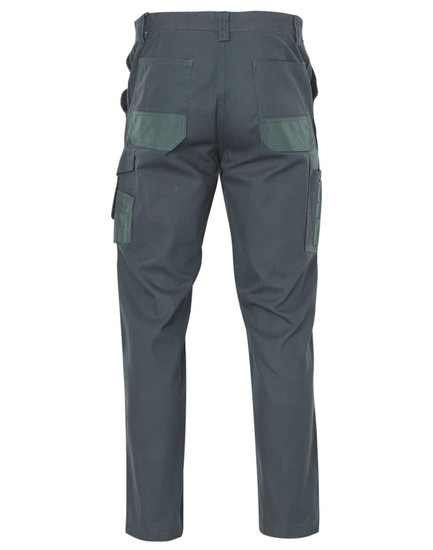 Heavy Duck Weave Dura-Wear work pants in dark green, featuring multiple pockets and a sturdy design.