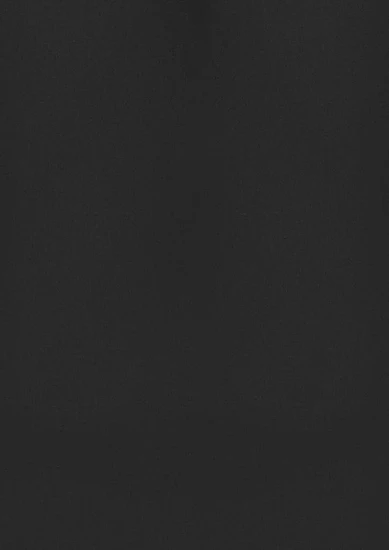 A plain black short sleeve shirt with a simple design and a logo or branding element.