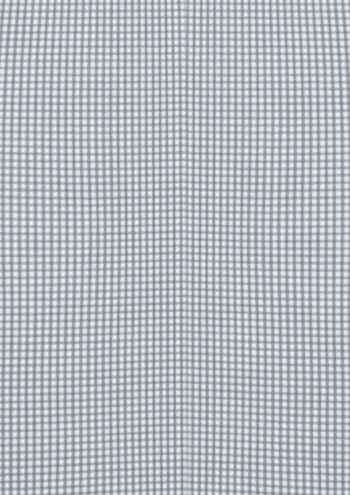 A button-up shirt in a grey check pattern with a logo on the chest.