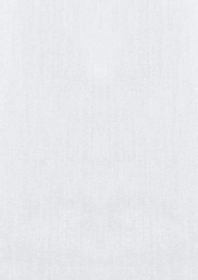 A white long sleeve button-up shirt with a subtle texture and an attached logo.