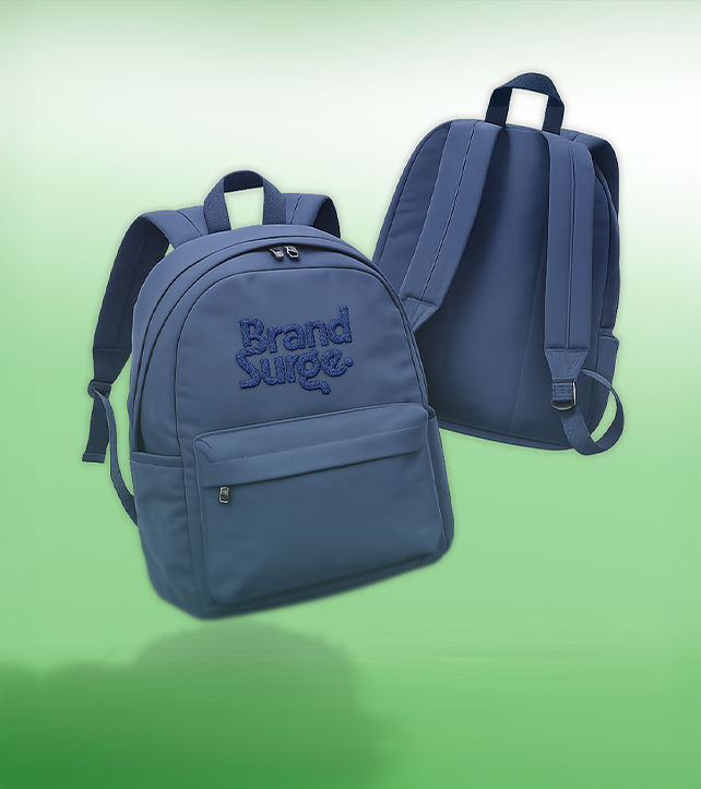 Selection of branded tote bags and backpacks