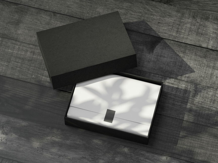 A sleek professional black gift box ideal for corporate clients