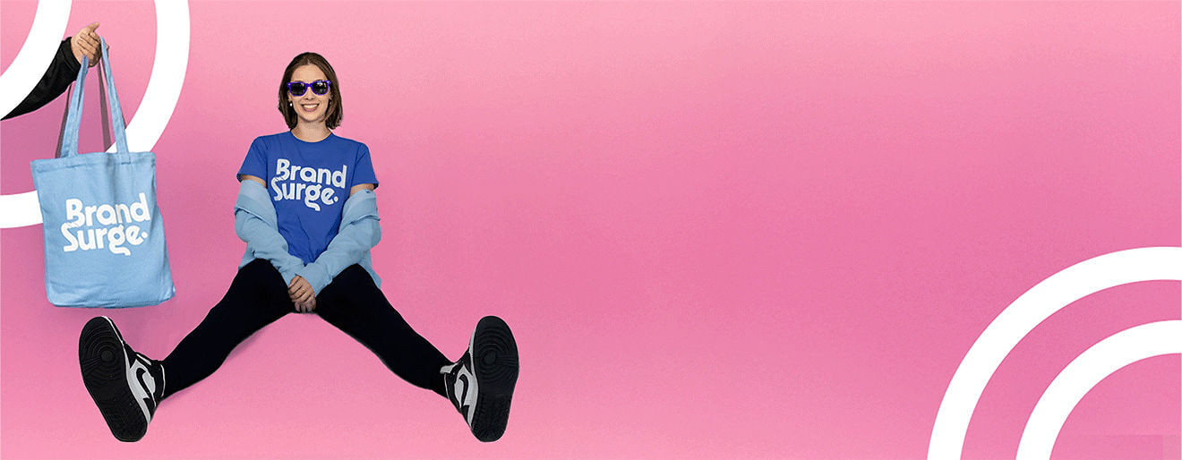 Brand Surge team members collaborating on a merchandise order