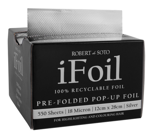 Robert DeSoto iFoil 18 Micron Pre Cut Pre Folded Embossed Foil 550 Sheets 120 x 280mm - Silver