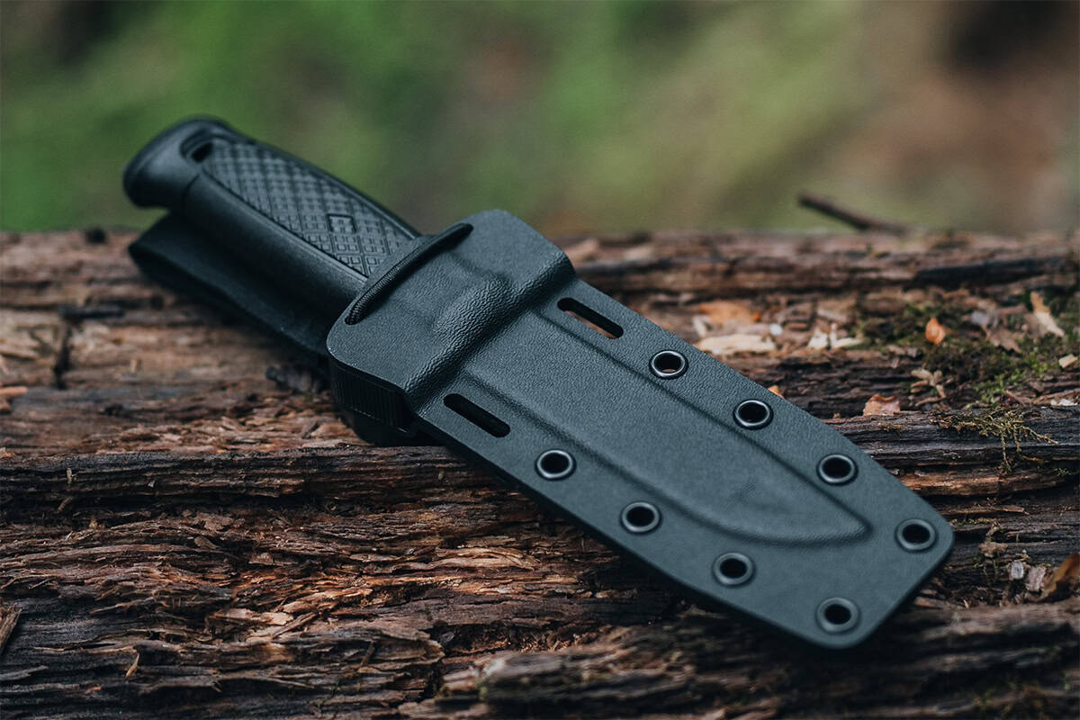 Garberg knife inside a kydex sheath