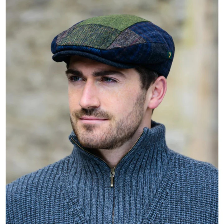 Mucros Weavers Men's Tweed Patchwork Cap Burnett's Struth