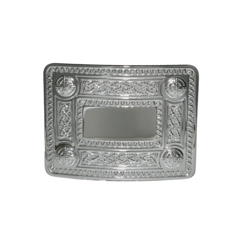 Belt Buckle | Celtic Design Buckle Raised Bosses – Chrome Plated