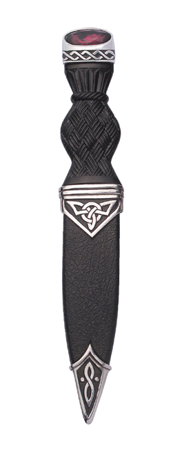 CELTIC POLISHED SGIAN DUBH WITH STONE TOP