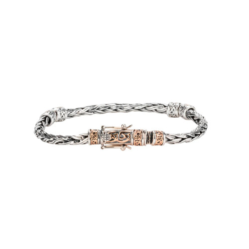 Keith Jack | Celtic Dragon Weave Bracelet Silver and 10k Gold