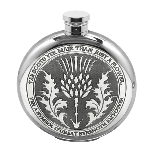 Flask | 6oz 'Tae A Thistle' Robbie Burns Pewter Hip Flask