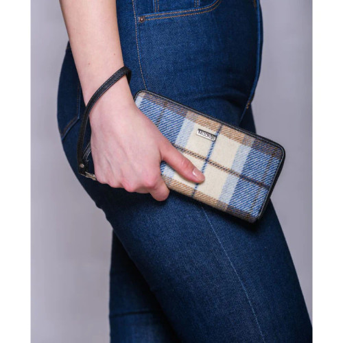 Mucros Weavers | Tweed Wallet Blue & Off White