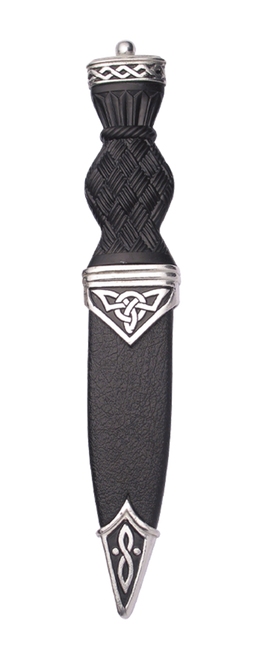 Sgian Dubh | Celtic design in polished pewter with plain top