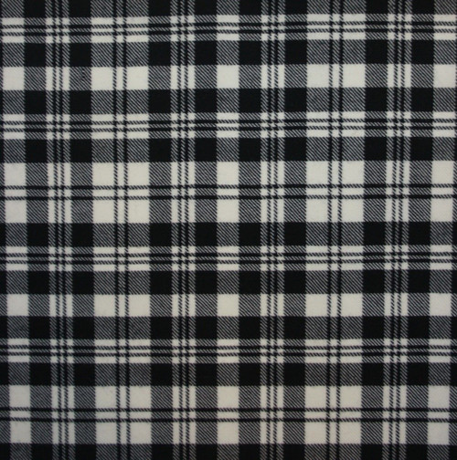 SCOTT BLACK & WHITE MODERN LIGHT WEIGHT TARTAN FABRIC