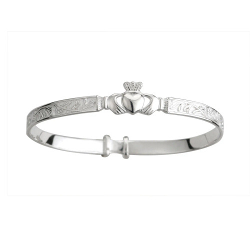 Solvar | Sterling Silver Baby Claddagh Bangle Solvar | Sterling Silver Baby Claddagh Bangle