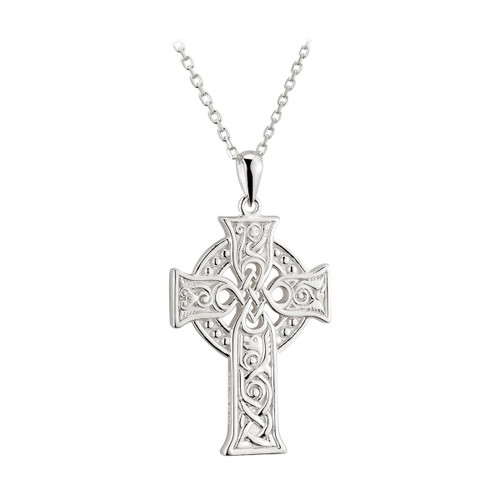 Solvar | Sterling Silver Four Apostles Celtic Cross Pendant