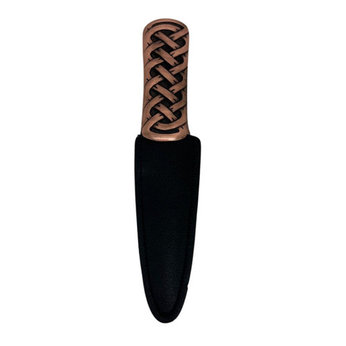 Chocolate Bronze Celtic Weave Pewter Sgian Dubh