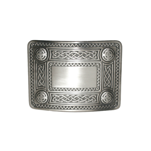 Belt Buckle | Celtic Design Buckle Raised Bosses – Antique Silver