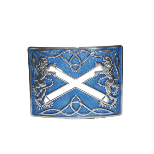 Belt Buckle | Highland Saltire Buckle – Chrome – Blue Enamel