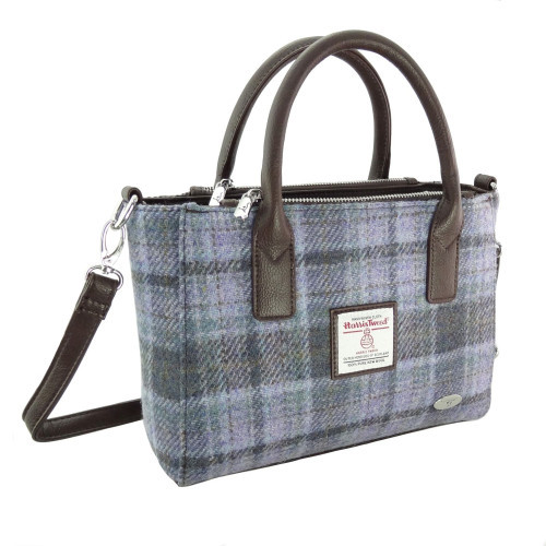 Harris Tweed | 'Brora' Small Tote in Soft Purple Tartan