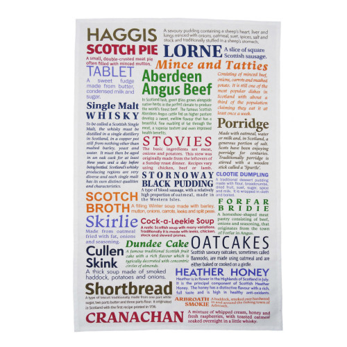 100% Cotton Tea Towel - Scottish Delicacies