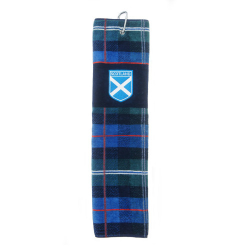 Golf Towel | Embroidered Saltire Shield - Blue