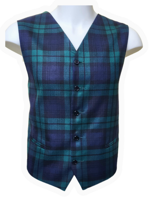 Vest | 5 Button Black Watch Modern 46.5"