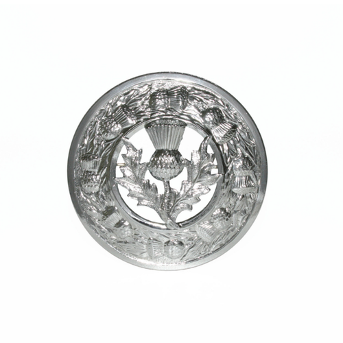Plaid Brooch | 39 Pattern Plaid Brooch With Thistle Mount – Bright