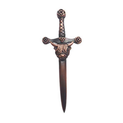 Kilt Pin | Pewter Kilt Pin – Highland Coo – Chocolate Bronze
