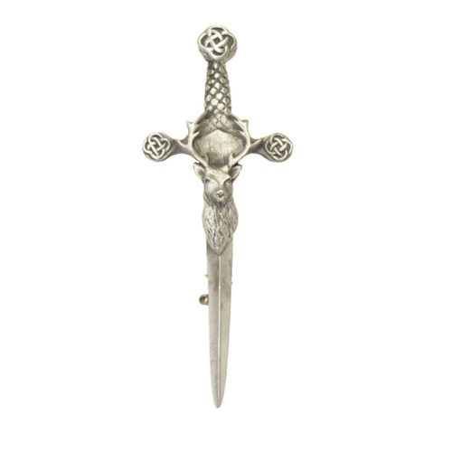 Kilt Pin | Pewter Kilt Pin – Stag – Antique