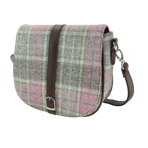 Harris Tweed | 'Beauly' Shoulder Bag in Soft Pink Buchanan