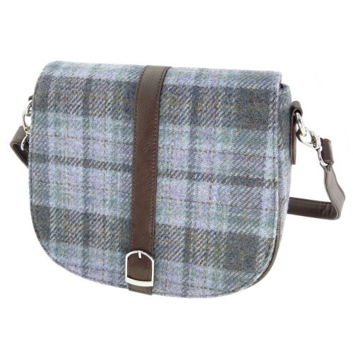 Harris Tweed | 'Beauly' Shoulder Bag in Soft Purple Tartan