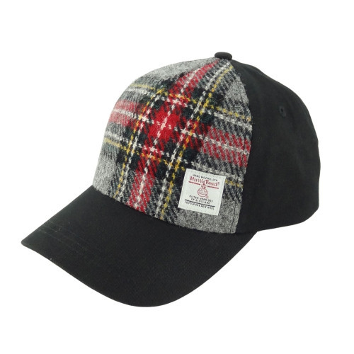 Harris Tweed | Baseball Cap with Harris Tweed in Grey & Red Tartan