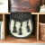 Semi Formal Sporran | Black Leather & Light Seal Fur Celtic Stamped Lid