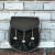 Semi Formal Sporran | Black Leather & Black Seal Fur with Celtic Embossed Lid