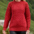 Aran Crafts | Aran Knit Unisex Crew Neck Sweater - Cherry