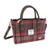 Harris Tweed | 'Brora' Small Tote in Burgundy & Pink Stewart Tartan
