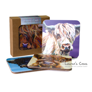 Lauren's Cows Coaster Set 'The Highland Herd'