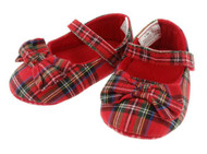 Tartan Baby Shoes with Bow Royal Stewart