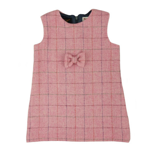 pink tweed pinafore dress Phi Clothing
