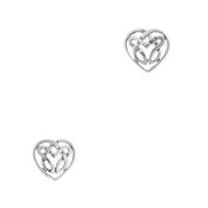 Hamilton & Young | Celtic Knotwork Silver Heart Stud Earrings 'Nuala'